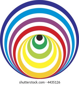 Rainbow Circles tunnel optical effect