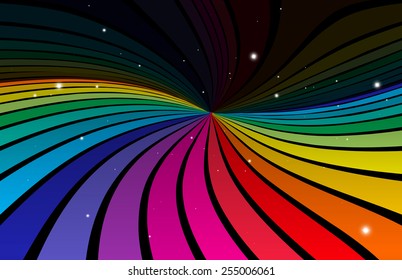 Rainbow circular colorful abstract space blast background  template - Vector striped circular background illustration