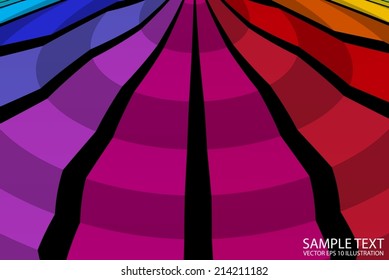 Rainbow circular colorful background illustration - Color checkered abstract background  template