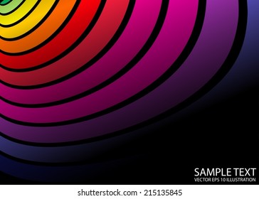 Rainbow circular design background illustration - Abstract rainbow color circular striped template