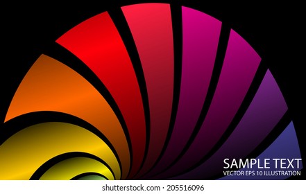 Rainbow circular shiny vector background illustration - Abstract vector rainbow background template