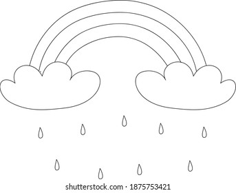 rainbow clip art, simple rainbow drawing for kids, coloring page