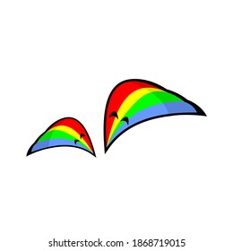 Rainbow clipart illustration vector isolated happy emotion