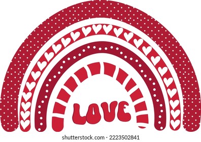 Rainbow Valentine’s Clipart.
Love Rainbow.
 It can be used on T-Shirt, labels, icons, Sweater, Jumper, Hoodie, Mug,