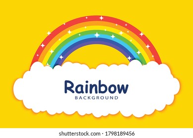 rainbow with cloud background template