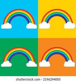 Rainbow cloud clipart background, Rainbow colors