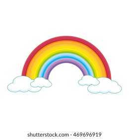 rainbow cloud color stripe spectrum curve nature light vector illustration isolated