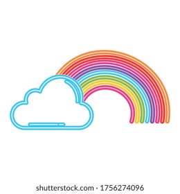 Rainbow and cloud design, Sky weather fairytale nature decoration summer art spectrum and decorative theme Vector illustration