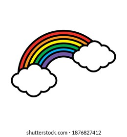 Rainbow with cloud design, Sky weather fairytale nature and decoration theme Vector illustration