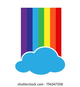 rainbow with cloud icon