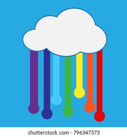 rainbow with cloud icon