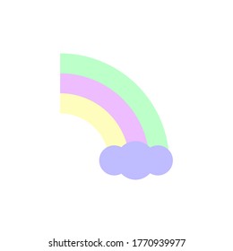 Rainbow, cloud icon. Simple color vector elements of flower children icons for ui and ux, website or mobile application