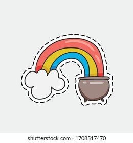 rainbow cloud icon template colorful vector