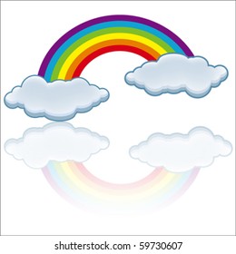 rainbow cloud icon vector