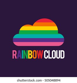 RAINBOW CLOUD LOGO ICON SYMBOL TEMPLATE