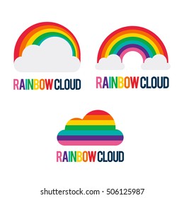 RAINBOW CLOUD LOGO ICON TEMPLATE SET