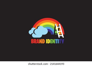 RAINBOW AND CLOUD LOGO VECTOR TEMPLATE