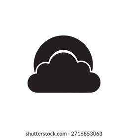 Rainbow, cloud silhouette icon desiign