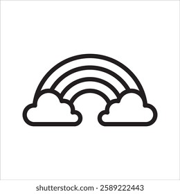 Rainbow Cloud Simple line icon