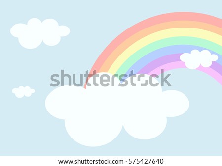 Rainbow and cloud in the sky background
