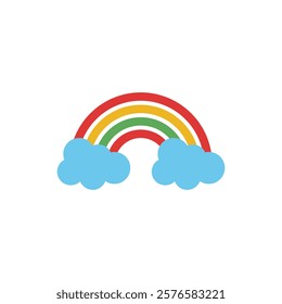 rainbow cloud sky vector design template