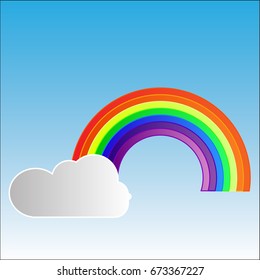 rainbow and cloud in the sky vector illustration