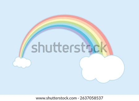 rainbow and cloud in the sky,Vector illustration.