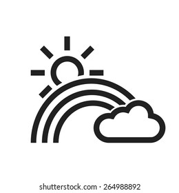 Rainbow with cloud and sun vector image to be used in web applications, mobile applications, and print media.