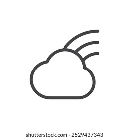 Rainbow cloud Thin outline art symbol