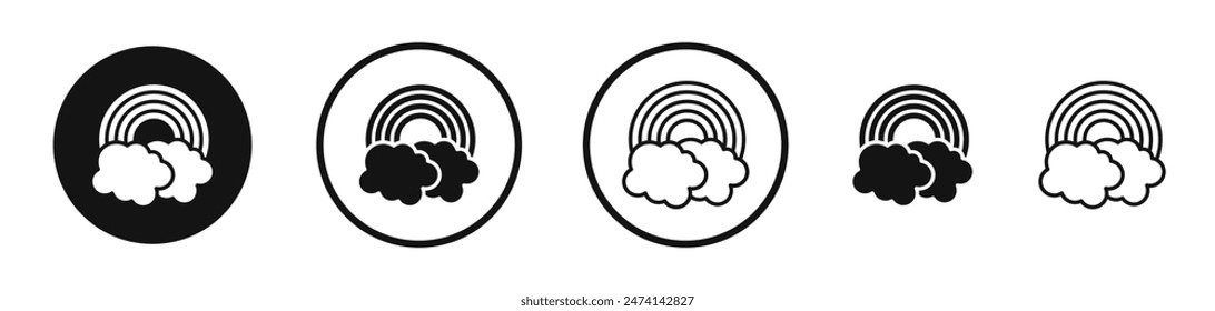 Rainbow Cloud Vector Icon Set. Colorful Sky Symbol.