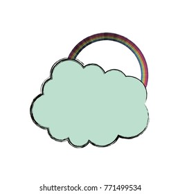rainbow with cloud vector illustration