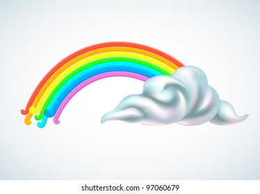 Rainbow and cloud - vector illustration