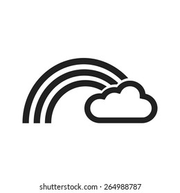 Rainbow with cloud vector image to be used in web applications, mobile applications, and print media.