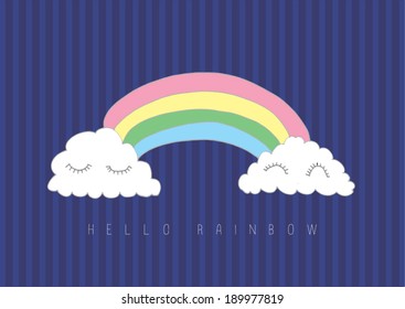 rainbow and cloud vector poster design template/ layout design/ background