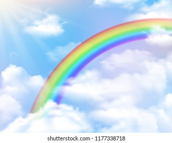 Rainbow And Clouds Background Rainbow And Clouds Background