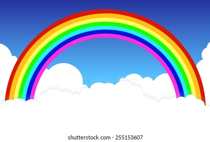 rainbow in clouds a background natural