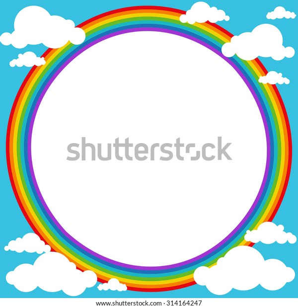 Rainbow Clouds Cartoon Frame Colorful Summer Stock Vector (Royalty Free ...