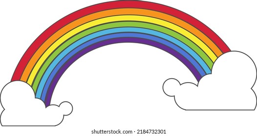 Rainbow Clouds Cartoon Illustration Rainbow Clouds Stock Vector ...