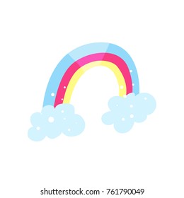 Rainbow and clouds cartoon vector Illustratio