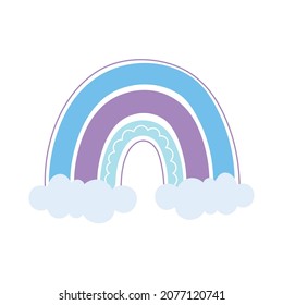 rainbow clouds decoration icon flat
