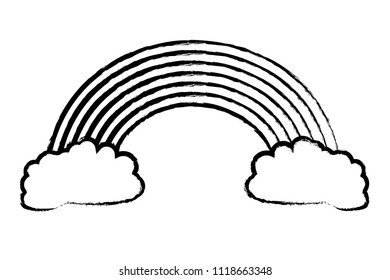 rainbow and clouds design