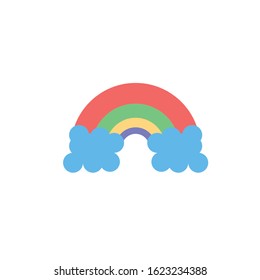 Rainbow and clouds design, Sky weather fairytale nature decoration summer art spectrum and decorative theme Vector illustration