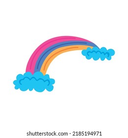 rainbow and clouds fairytale icon