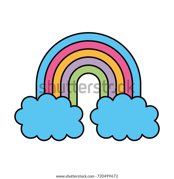 Rainbow Clouds Fantasy Decoration Dream Stock Vector (Royalty Free ...