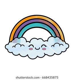 rainbow with clouds icon