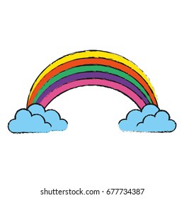 rainbow with clouds icon image 