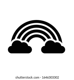 Rainbow with clouds icon, Saint patrick's day related vector illustration