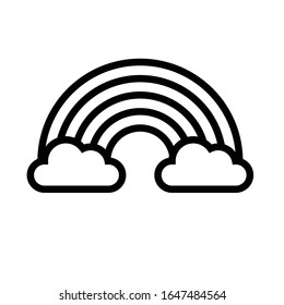 Rainbow with clouds icon, Saint patrick's day related vector illustration