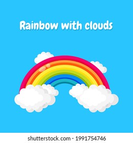 Rainbow with clouds illustration vector design