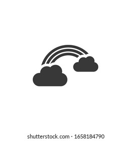Rainbow and clouds. Isolated icon. Weather vector illustration